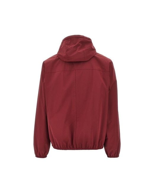 Brunello Cucinelli Red Bonded Nylon Blouson Jacket for men