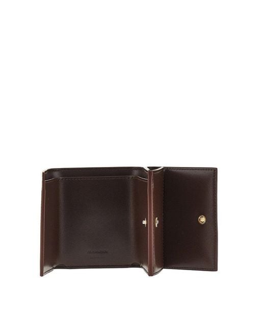 Jil Sander Brown Leather Mini Wallet