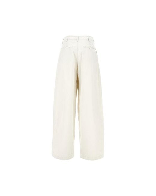 Lemaire White Cotton Twill Large Chino Pants