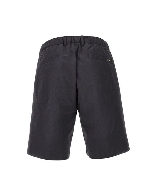 Herno Gray Technical Seersucker Shorts for men