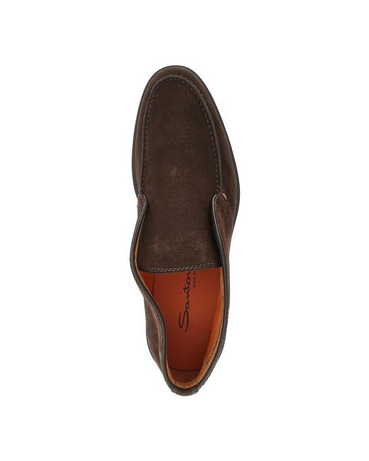 Santoni Brown Suede Leather Desert Boots 7 for men