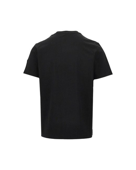 Moncler Black Chest Logo Print Jersey T-Shirt for men
