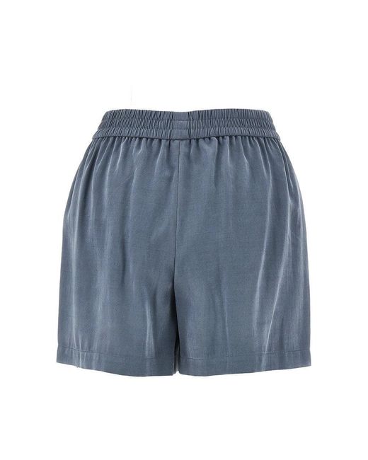 Emporio Armani Blue Washed Twill Shorts