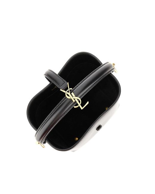 Saint Laurent Black Leather Mini 'Le 37' Bucket Bag