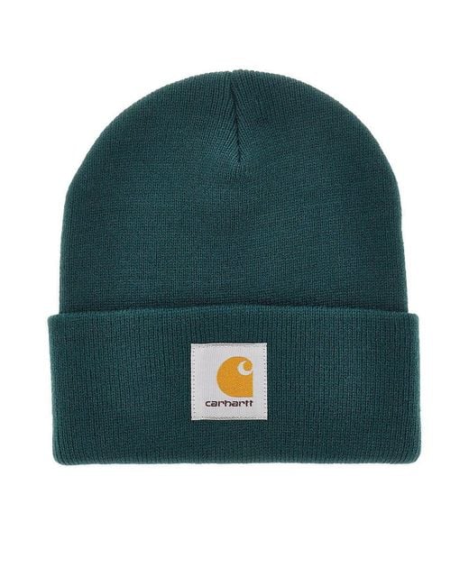 Carhartt Green Logo Patch Beanie for men