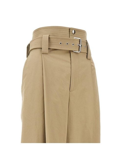 Bottega Veneta Natural Poplin Pants With Belt