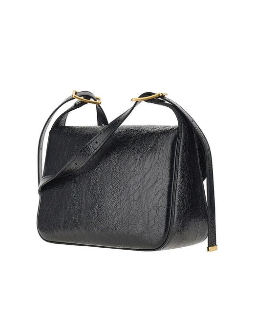 Balenciaga Blue Arena Leather Medium 'Clicca' Shoulder Bag