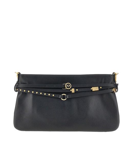 Pinko Black Leather Belt Bag Medium Bag