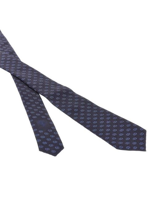 Gucci Blue Gg Jacquard Silk Necktie for men