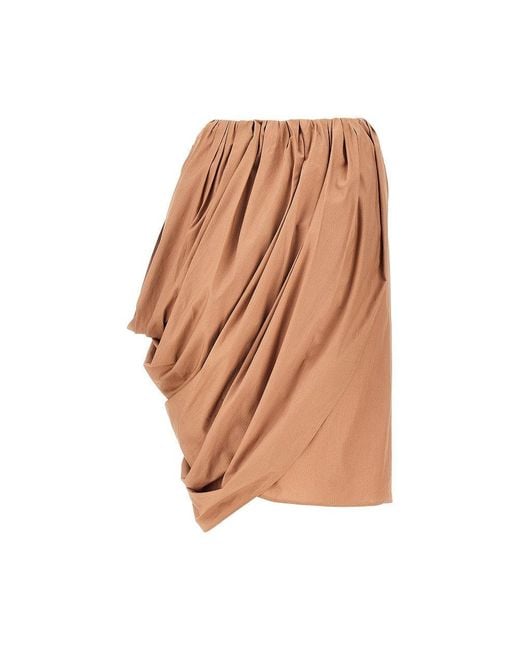 Chloé Natural Draped Poplin Skirt