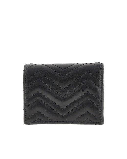 Gucci Black 'Gg Marmont' Mini Wallet