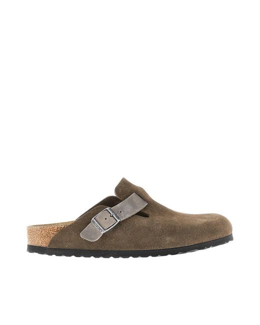 Birkenstock Brown 'Boston' Suede Leather Sabot for men