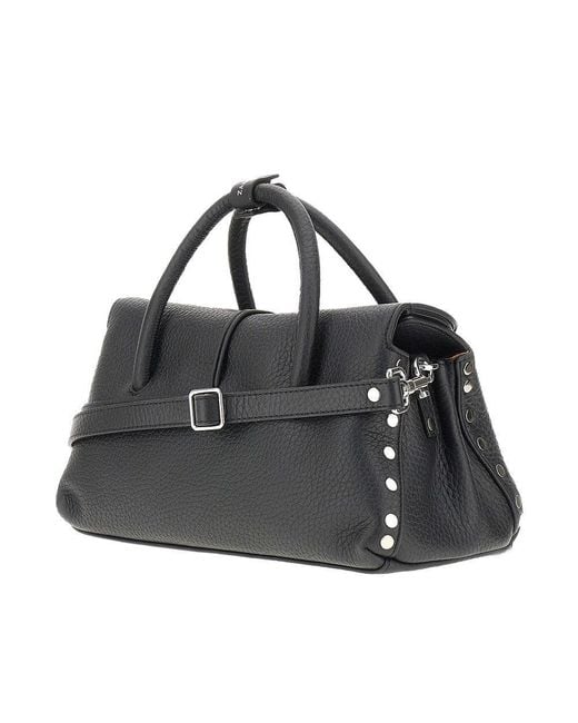 Zanellato Black Small Dotta' Leather Bag