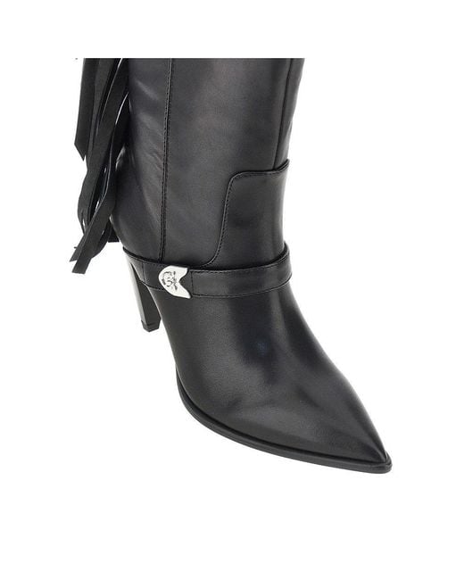 Pinko Black Leather 'Vane' Boots
