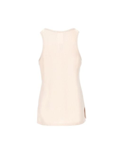 Max Mara Natural Silk Cady Top With Embroidery