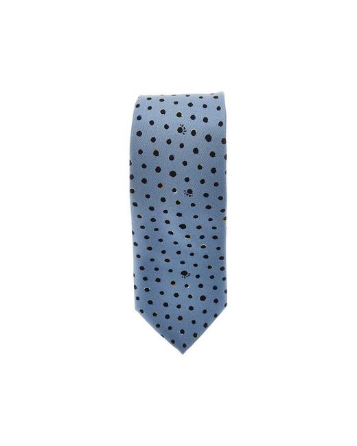 Fendi Blue Falena Dots Silk Necktie for men