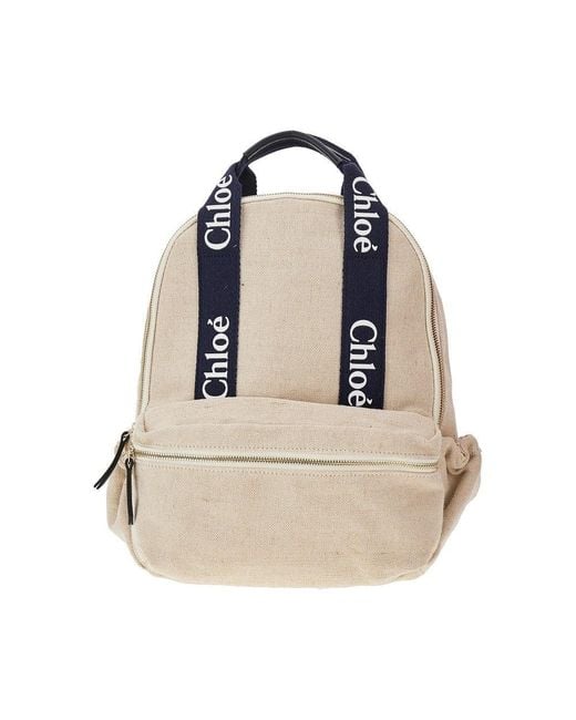 Chloé Kids Canvas Backpack Kids in Natural | Lyst UK