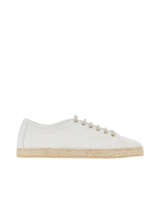Brunello Cucinelli White Suede Leather Sneakers for men