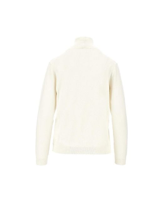 Weekend by Maxmara White Silk And Wool-Blend Knitted Turtleneck