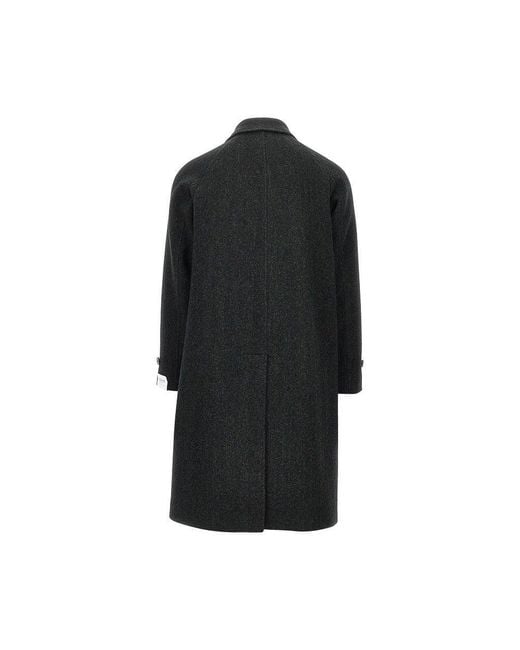 BRERAS Milano Black Virgin Wool Coat for men