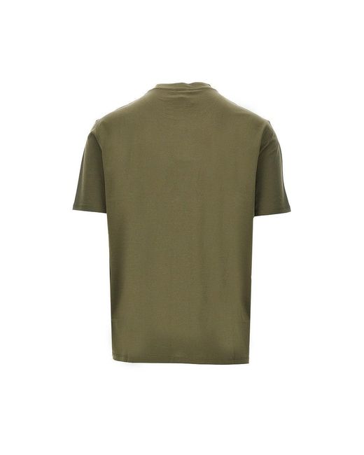 Emporio Armani Green Lyocell-Blend Jersey T-Shirt With Logo Print for men
