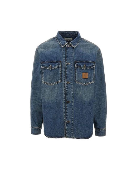 Carhartt Blue 'Lincoln' Denim Shirt Jacket for men