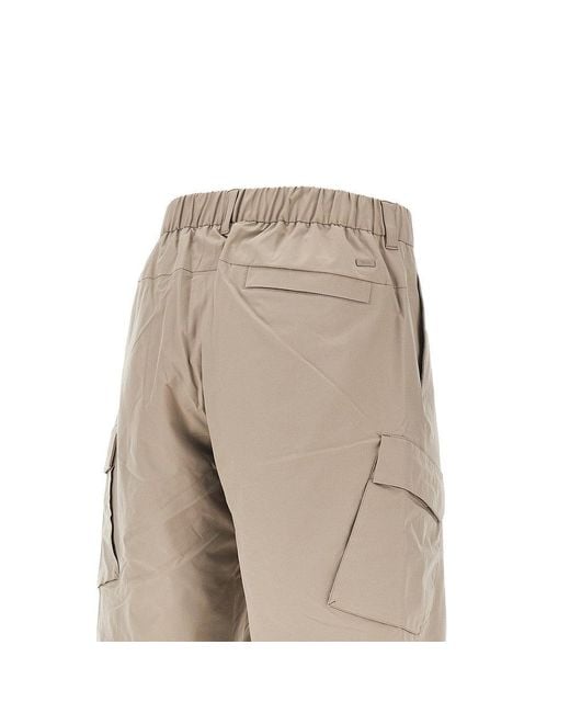 Herno Gray Nylon Dive Cargo Shorts for men