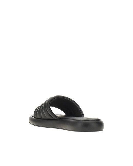 Pinko Black 'Love Birds' Nappa Leather Slides