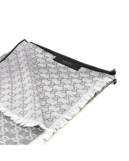 Gucci Metallic Jacquard Silk And Wool-Blend Scarf for men