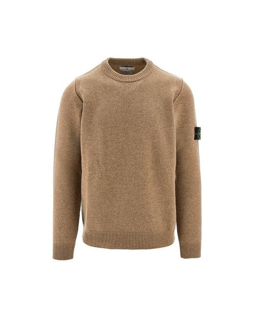 Stone Island Natural Wool-Blend Crewneck Sweater for men