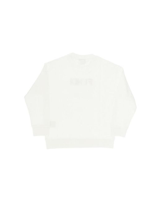 Fendi White Multicoloured Logo Embroidery Sweatshirt Kids 12 for men