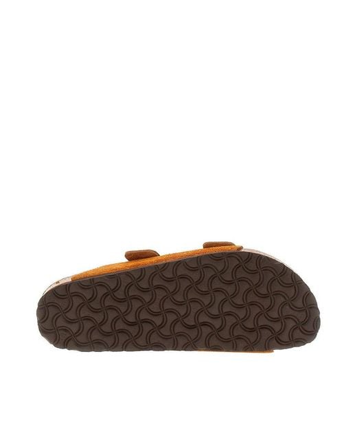 Birkenstock Brown Suede Leather 'Arizona' Slides for men
