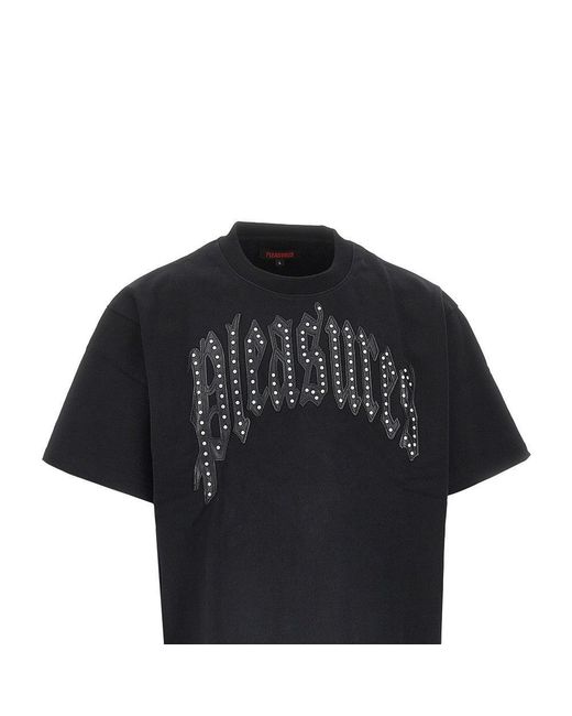 Pleasures Black 'Twitch Studded' T-Shirt for men