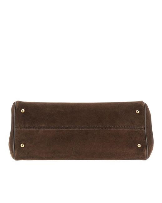 Dolce & Gabbana Brown Suede Leather 'My Sicily' Handbag