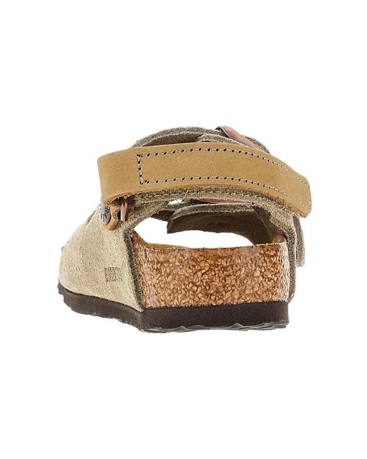 Birkenstock Natural 'Milano' Suede Leather Sandals Kids for men