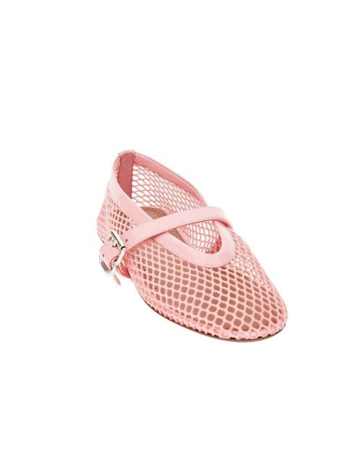 Alaïa Pink Mesh Ballet Flats