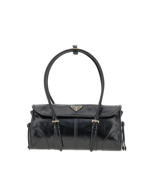 Prada Black Leather Medium Shoulder Bag