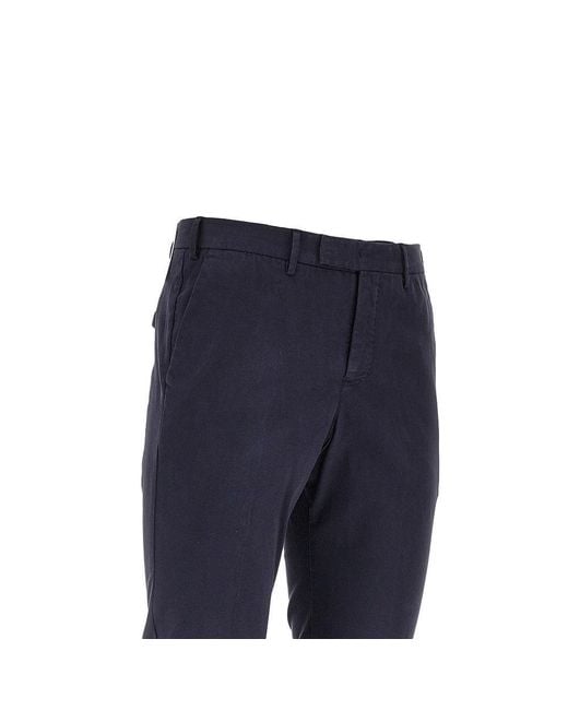PT Torino Blue Stretch Gabardine Master Fit Pants for men