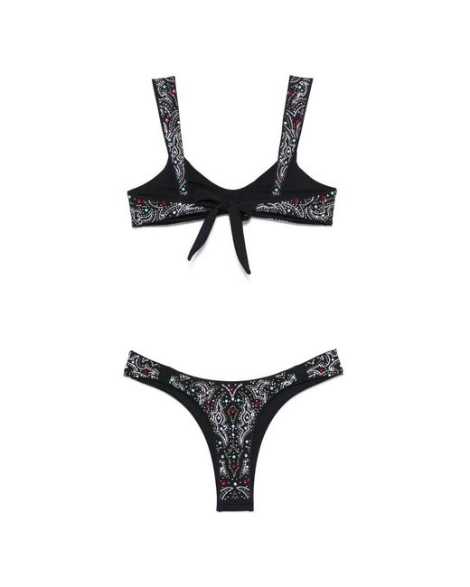 VENUJA Black Bikini With Rhinestone