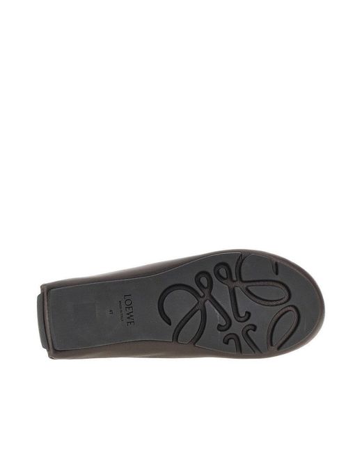 Loewe Brown 'Rambla' Leather Boat Shoes for men
