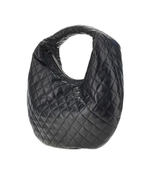 Saint Laurent Gray 'Icare' Quilted Nappa Leather Hobo Bag