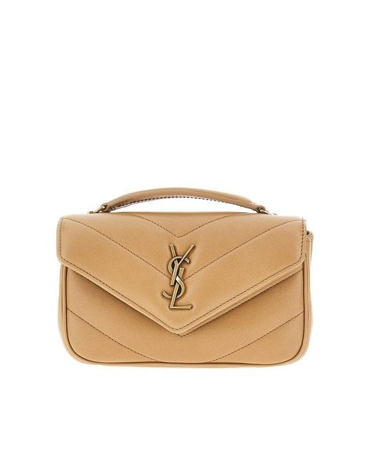 Saint Laurent Natural Quilted Nappa Leather Mini 'Loulou' Bag