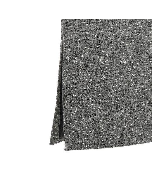 Gucci Gray Seeded Wool Knee-Length Skirt