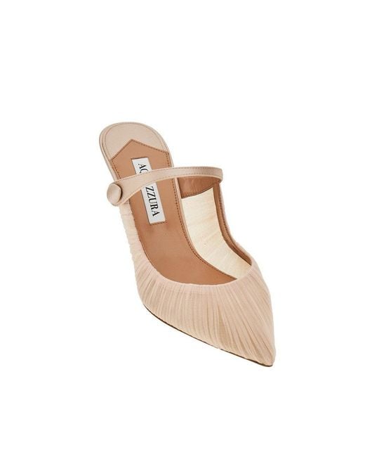 Aquazzura Multicolor 'Voile' Tulle Mules