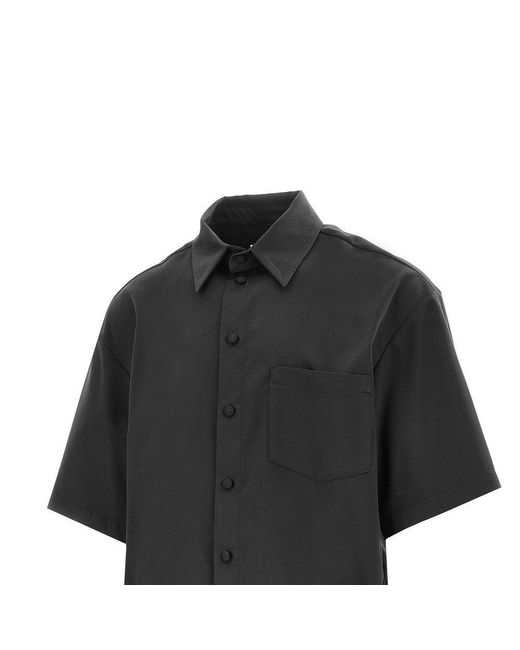 C.9.3 Black Viscose-Blend Boxy Fit Shirt for men