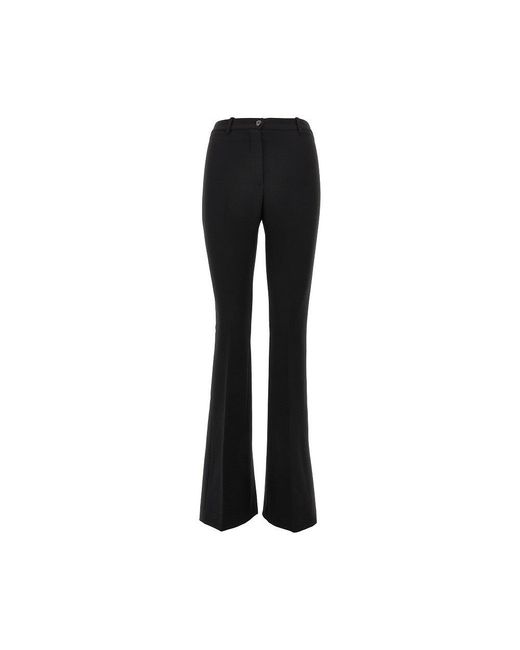 Pinko Black Slim Pants With Rear Split