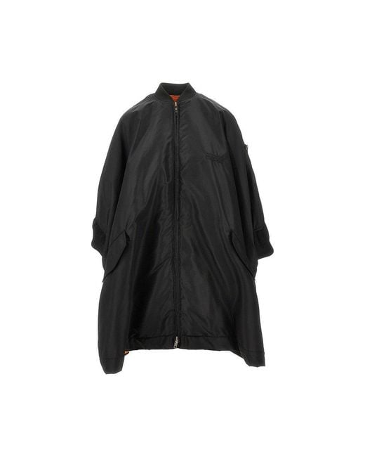 MM6 by Maison Margiela Black Padded Nylon Cape
