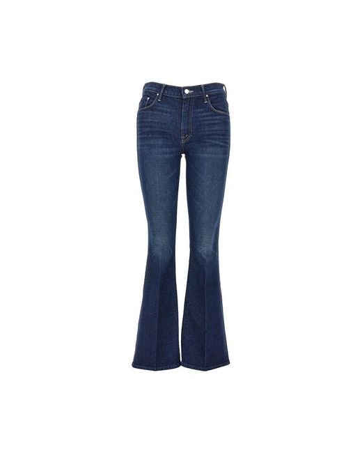 Mother Blue Stretch Cotton Denim Slared Jeans
