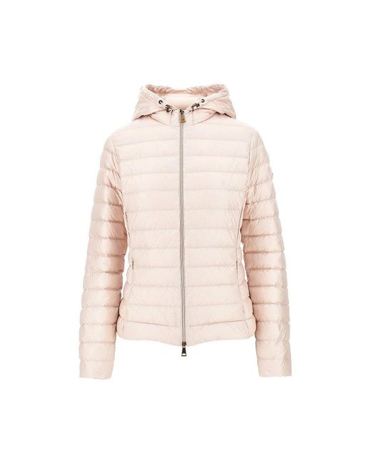 Moncler Pink Padded Nylon Downjacket With Logo Patch