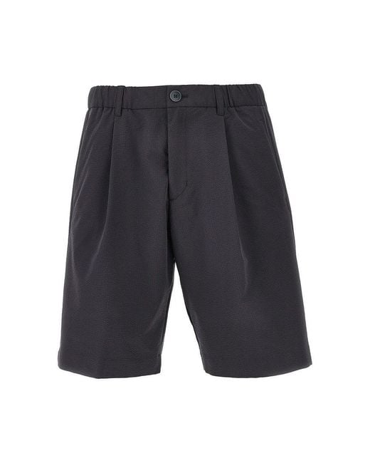 Herno Gray Technical Seersucker Shorts for men